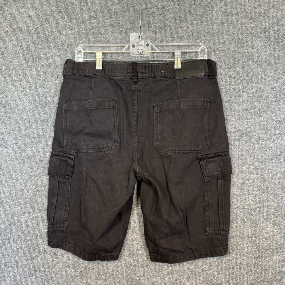 Steves Jeans Cargo Shorts Mens 30 Black Denim Jean Casual Relaxed Belt Loops - Picture 7 of 11